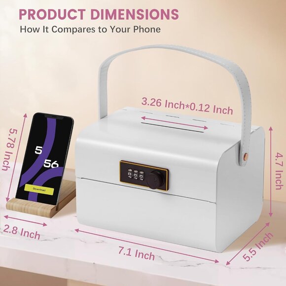 Money Safe and Cash Lock Box for Kids, Small Metal Security Safe(1 Pcs(Any Coor) - Picture 2 of 9